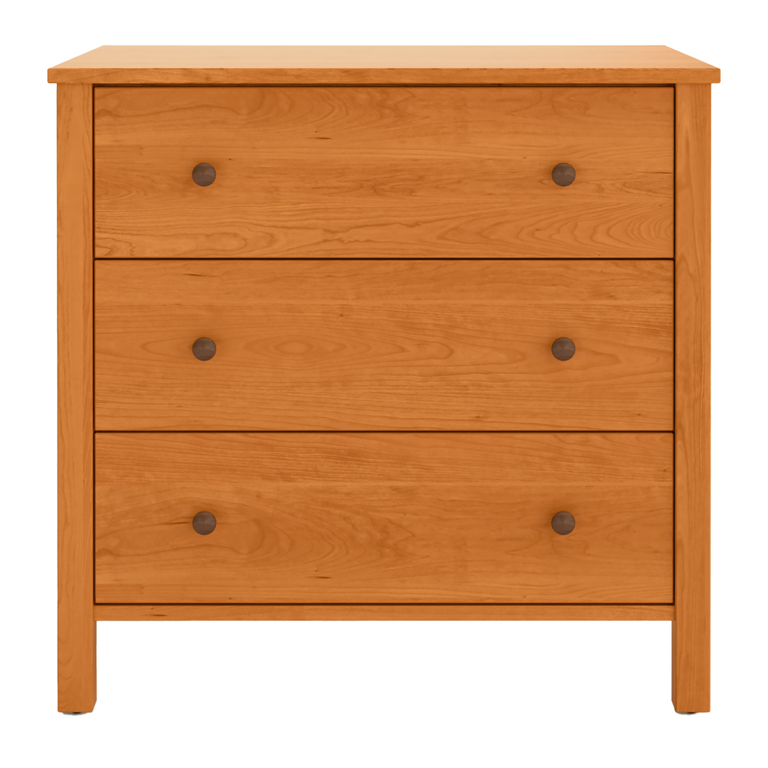 Shaker cherry solid wood 3 drawer dresser