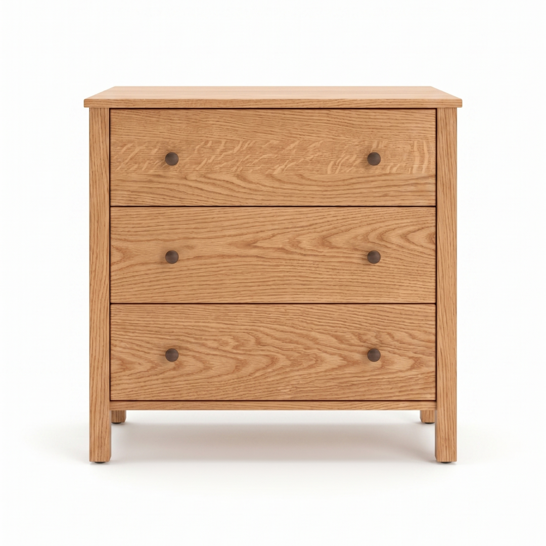 Shaker style oak dresser with 3 drawers solid wood