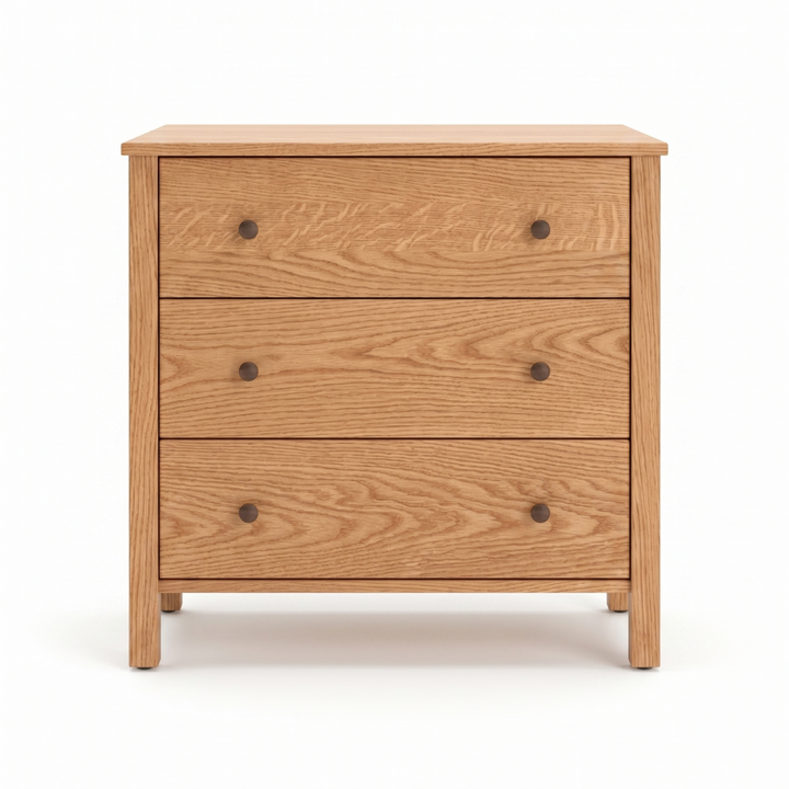 Shaker style oak dresser with 3 drawers solid wood