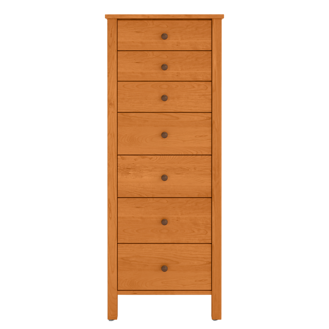 Cherry wood lingerie chest Shaker style with 7 drawers