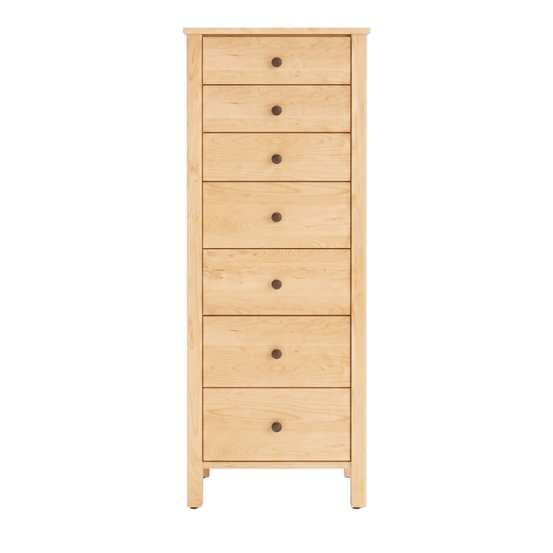 Maple wood lingerie chest Shaker style with 7 drawers