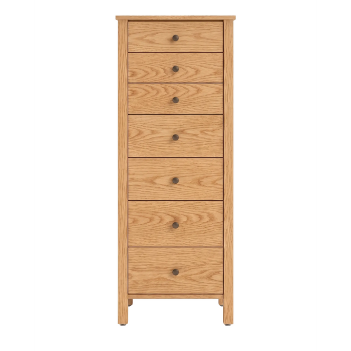 Oak wood lingerie chest Shaker style with 7 drawers