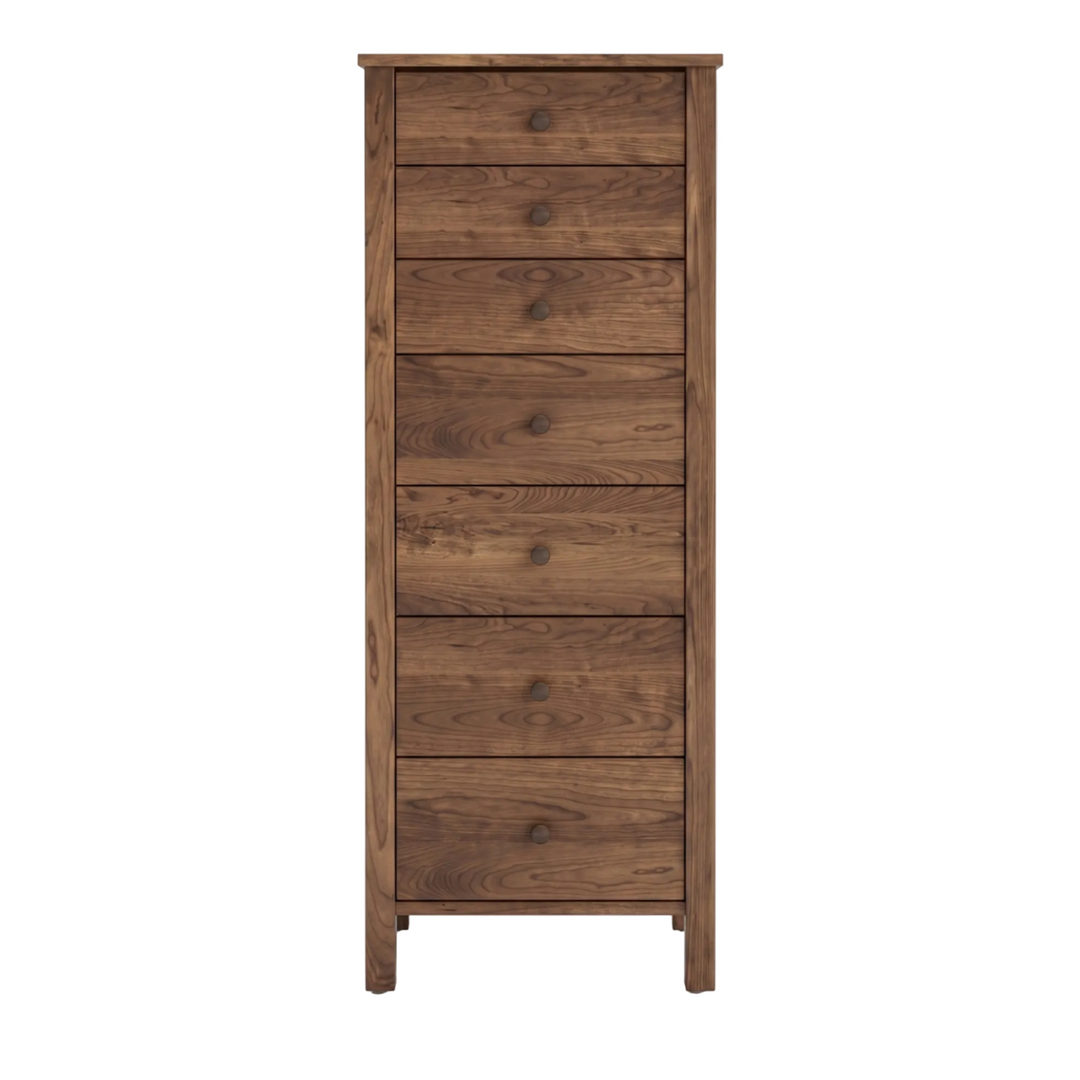 Shaker style walnut dresser lingerie chest 7 drawers