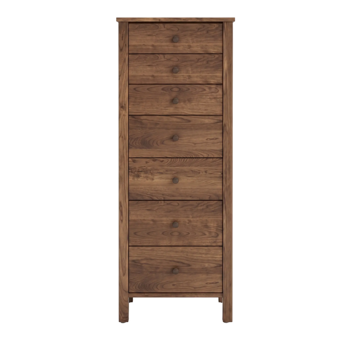 Shaker style walnut dresser lingerie chest 7 drawers