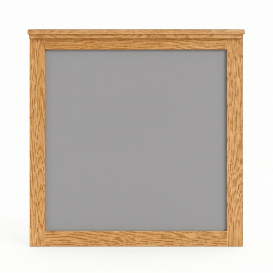 Shaker oak wall mirror solid wood frame natural finish