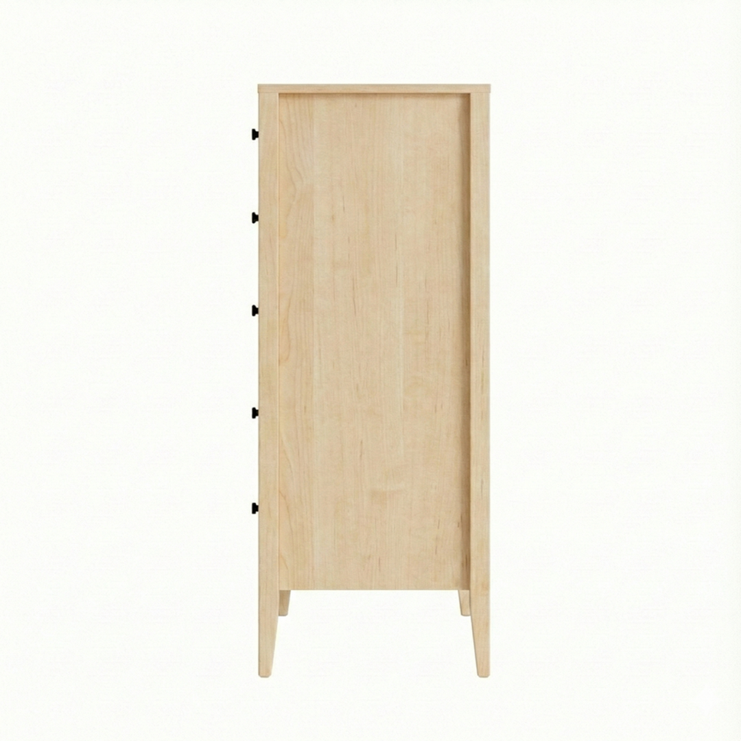 Maple modern chest dresser with five drawers