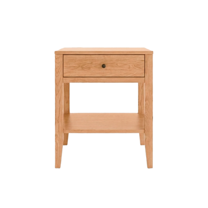 Solid Oak Shaker nightstand with drawer and shelf
