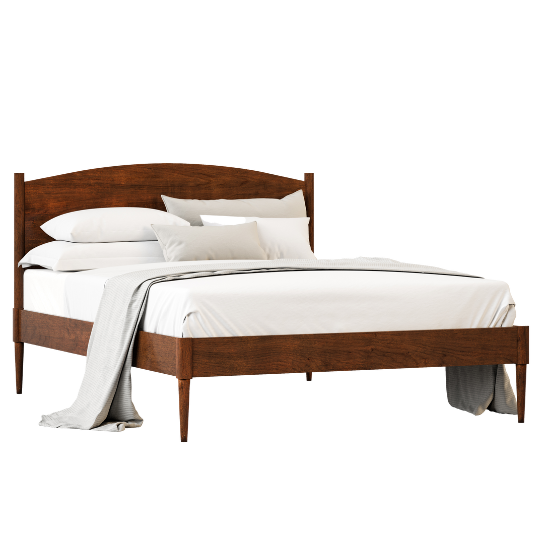 AM14R-LF - Amesbury Rounded Headboard Panel Bed Low Footboard