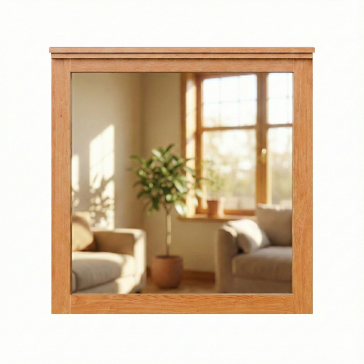 Solid wood cherry mirror rectangular design