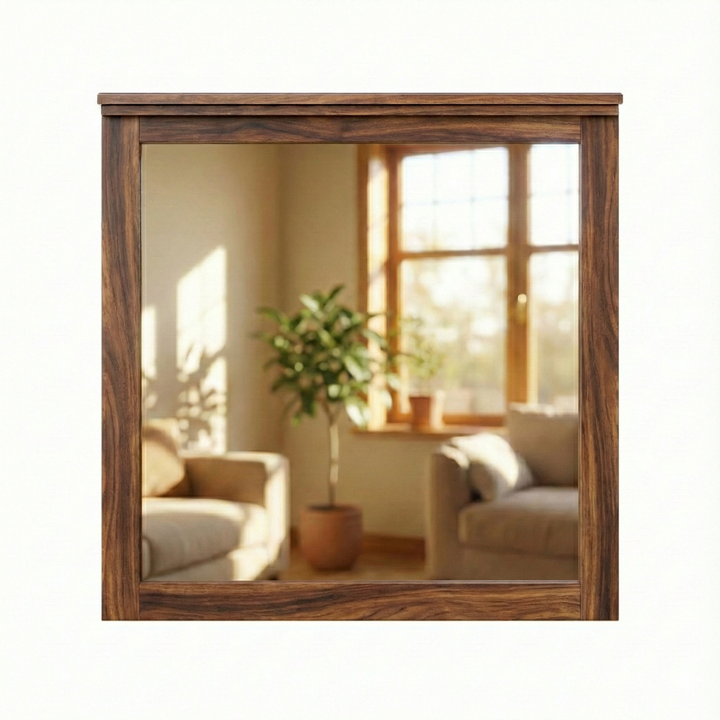 Solid walnut wood mirror modern rectangular frame